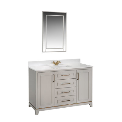 Ensemble de meuble-lavabo simple 47,2 po avec miroir Chantaya