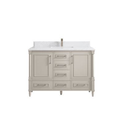Aberdeen 48'' Single Bathroom Vanity with Quartz Top
