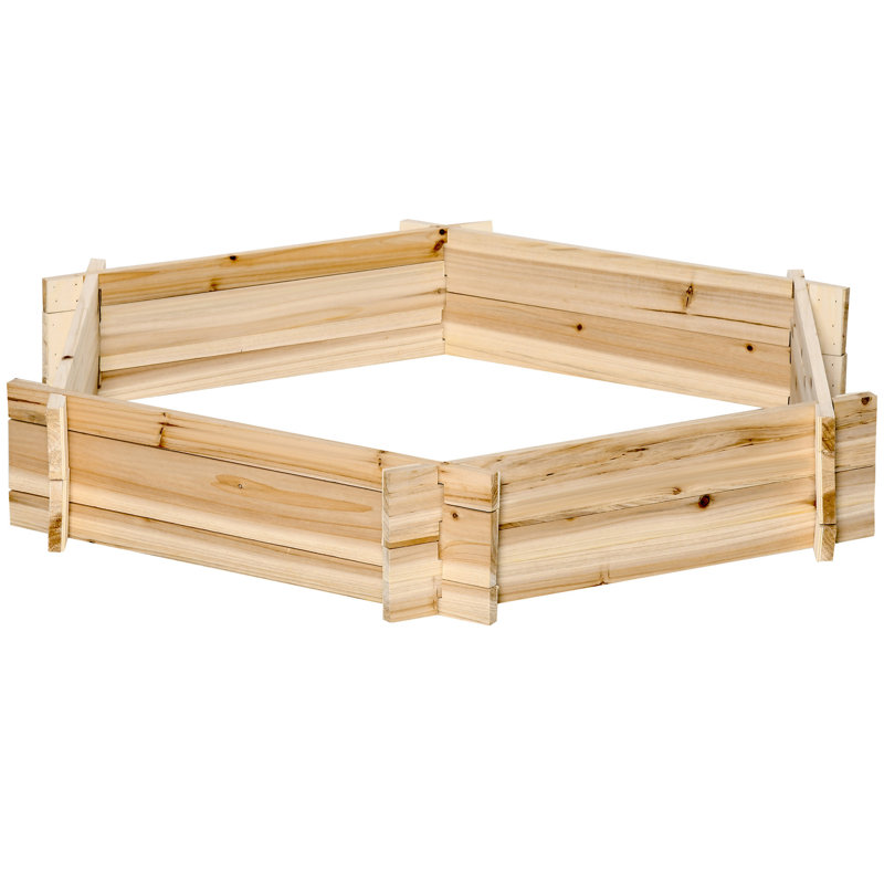 Lit de jardin surélevé en bois Outsunny, Naturel