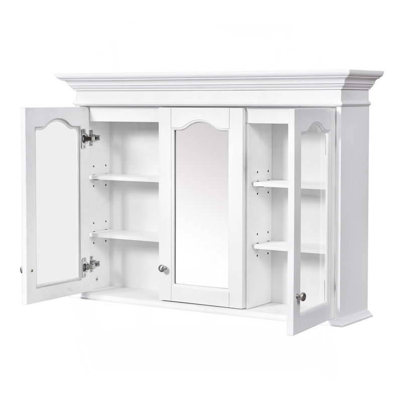 40" Medicine Cabinet With Mirror, Bathroom Storage Cabinet With Mirror Door And Shelves, Wall Mounted Bathroom Cabinet With Glass Doors