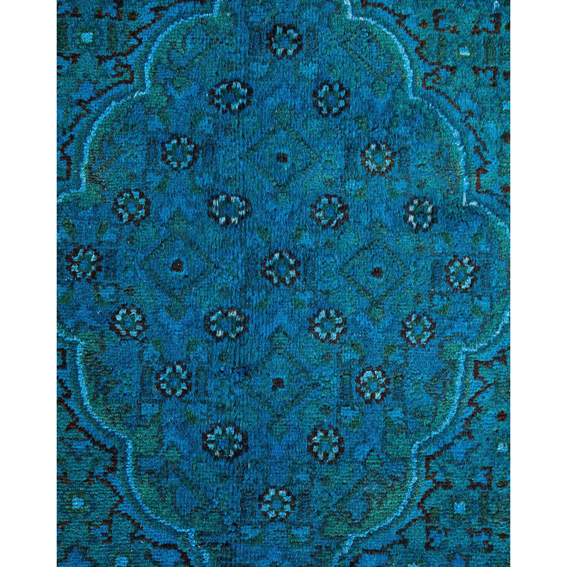 Xiadani One-of-a-Kind 10' X 15' New Age Wool Area Rug Blue