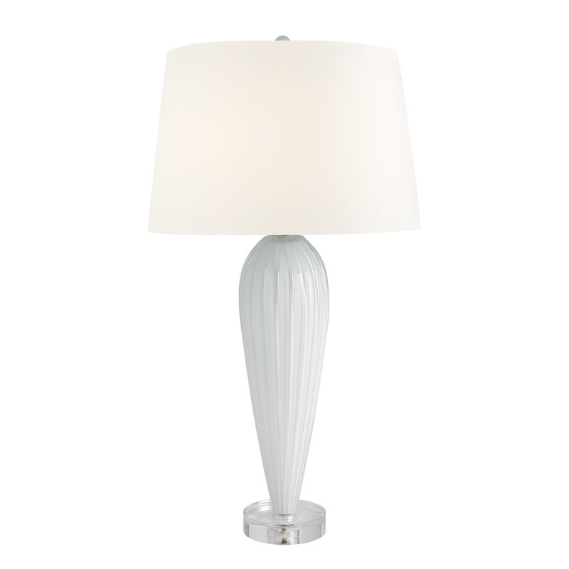 Teardrop Glass Lamp, White