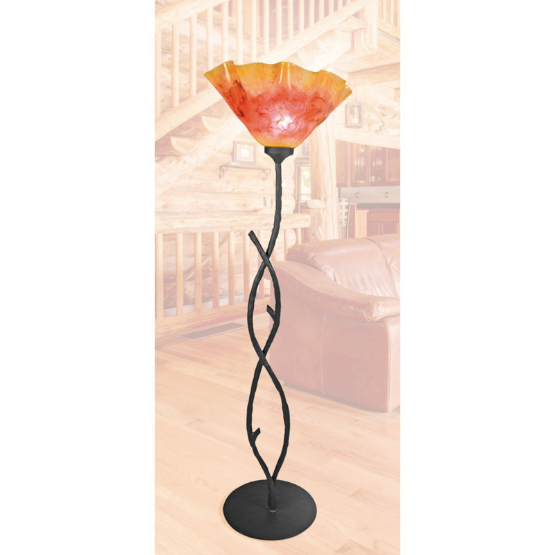 Kailani 72'' Black Torchiere Floor Lamp, Morning Sun