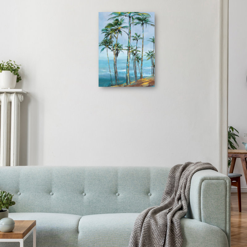 Tidal Breeze Coastal Canvas Art Print in Blue and Green