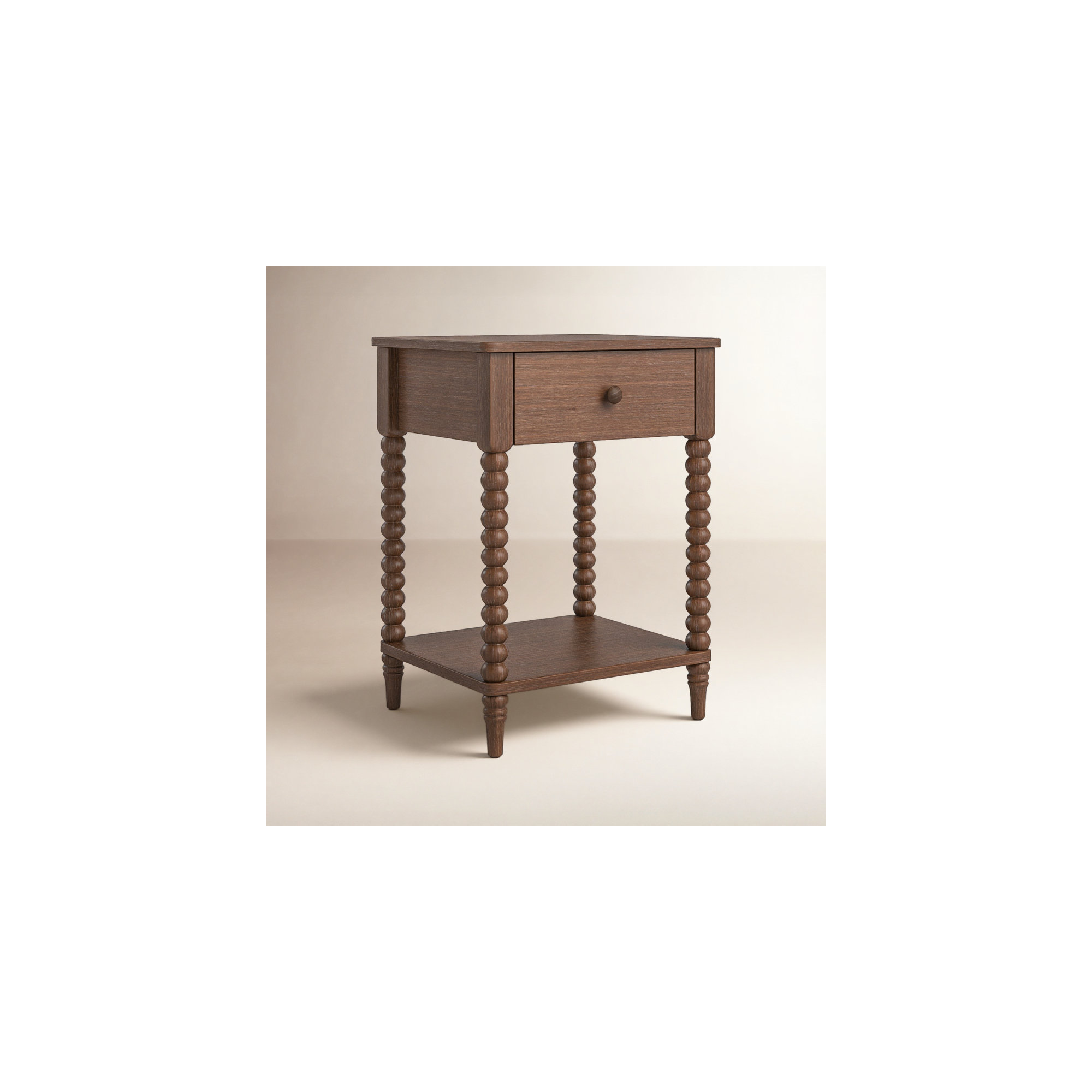 Benbrook 1 - Drawer Spindle Nightstand, Antique Coffee