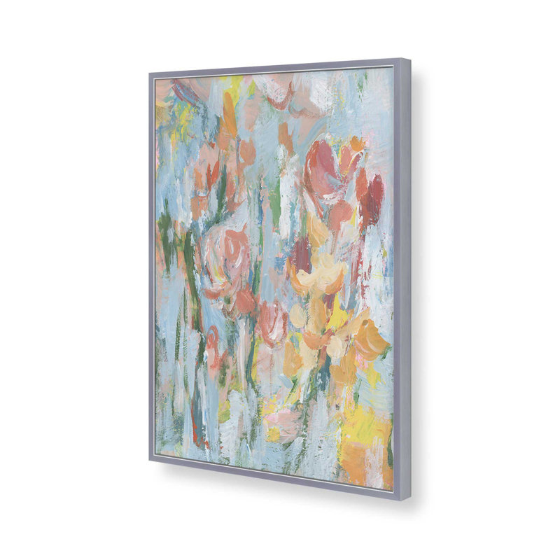 Impression sur toile Impressionist Floral Abstract II par Ethan Harper, Impression sur cadre ouvert sans papier mat, Silver