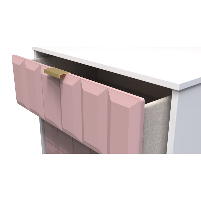 Allem 3 Drawer Chest (Ready Assembled), Kobe Pink/White