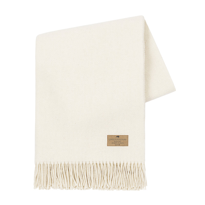 Juno Cashmere/Lambswool Throw, Ecru