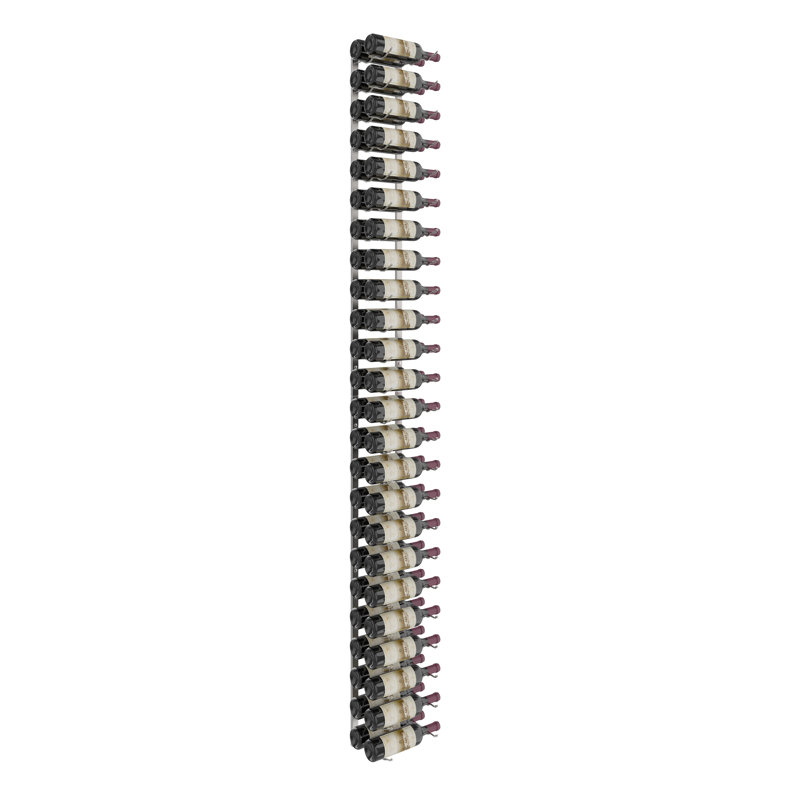 Chicago 48 Bottle Wall Mounted Wine Bottle Rack Kit, Brushed Nickel
