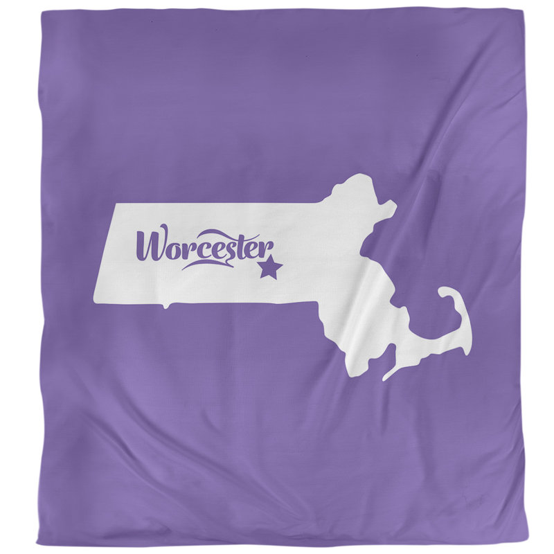 Housse de couette simple Massachusetts, Housse de couette pour très grand lit, Mauve, Microfibre