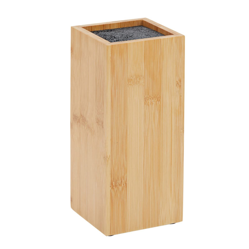 Natural Bamboo Universal Knife Block with Adjustable Bristles