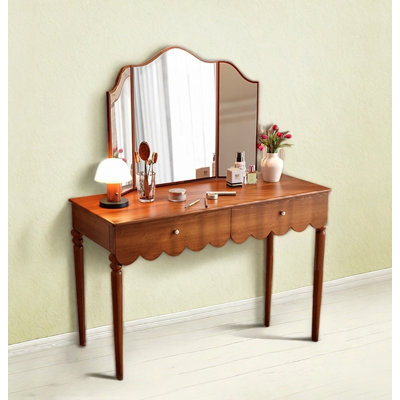 American-Style Vintage Solid Wood Dressing Table, Makeup Table