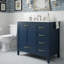Meuble-lavabo simple sur pied 36 po avec lavabo en céramique, armoire à porte à fermeture douce et 4 tiroirs-680902980