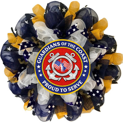 Navy Inspired Guardians of the Sea Proud to Serve Military Appreciation Wreath Handmade