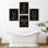 Bathroom Hygiene Routine Start with a Smile Wash Away the Day Keep It Fresh Leave It Sparkling Framed Wall Art Prints Set of 4 - Bathroom Powder Room Toilet Laundry Room Decor
