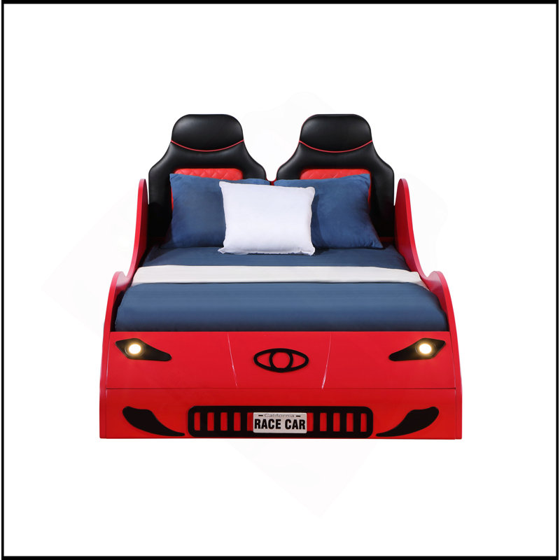 Lit voiture simple avec DEL Colen, Rouge