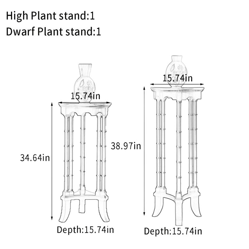 Double solid wood frame Plant stand