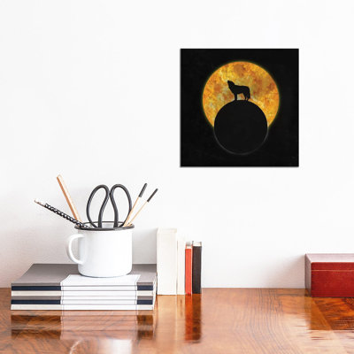 Wolf On The Moon by Barruf - Wrapped Canvas Gallery-Wrapped Canvas Giclée