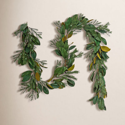 9 ft. Magnolia Mix Pine Garland with LED Lights