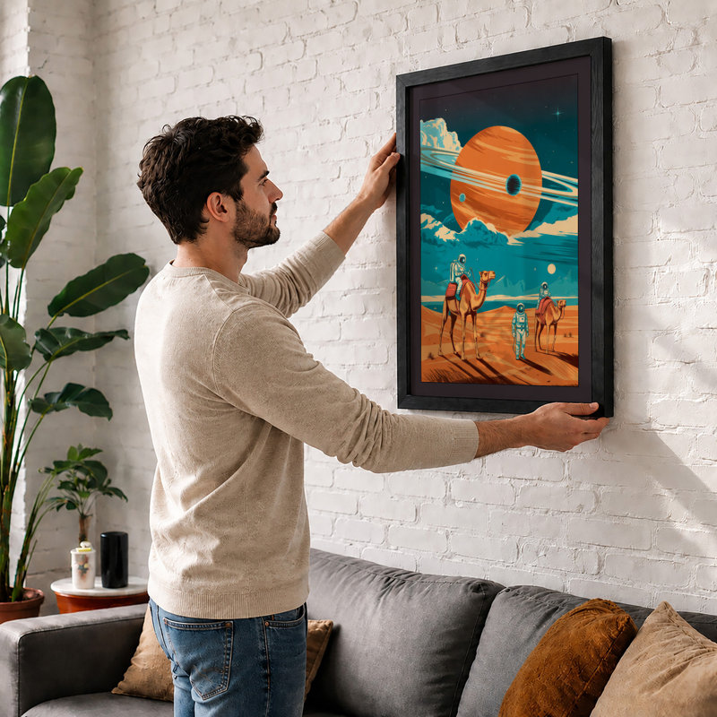 Desert Explorers Retro - Framed Print, A1 - 84.1 x 59.4 cm, White