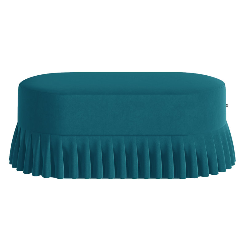 Polyester Upholstered Bench, Turquoise