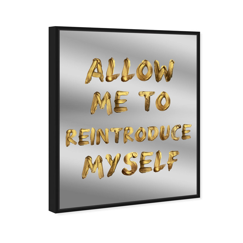 Reintroduce Myself Fashion and Glam Framed Mirror by Oliver Gal, Black