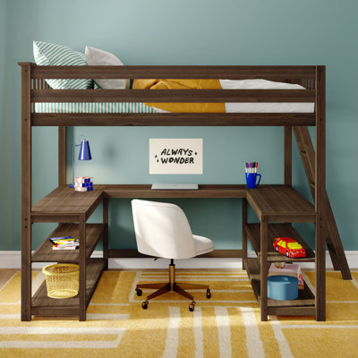 Bureau double classique noué surélevé + noyer