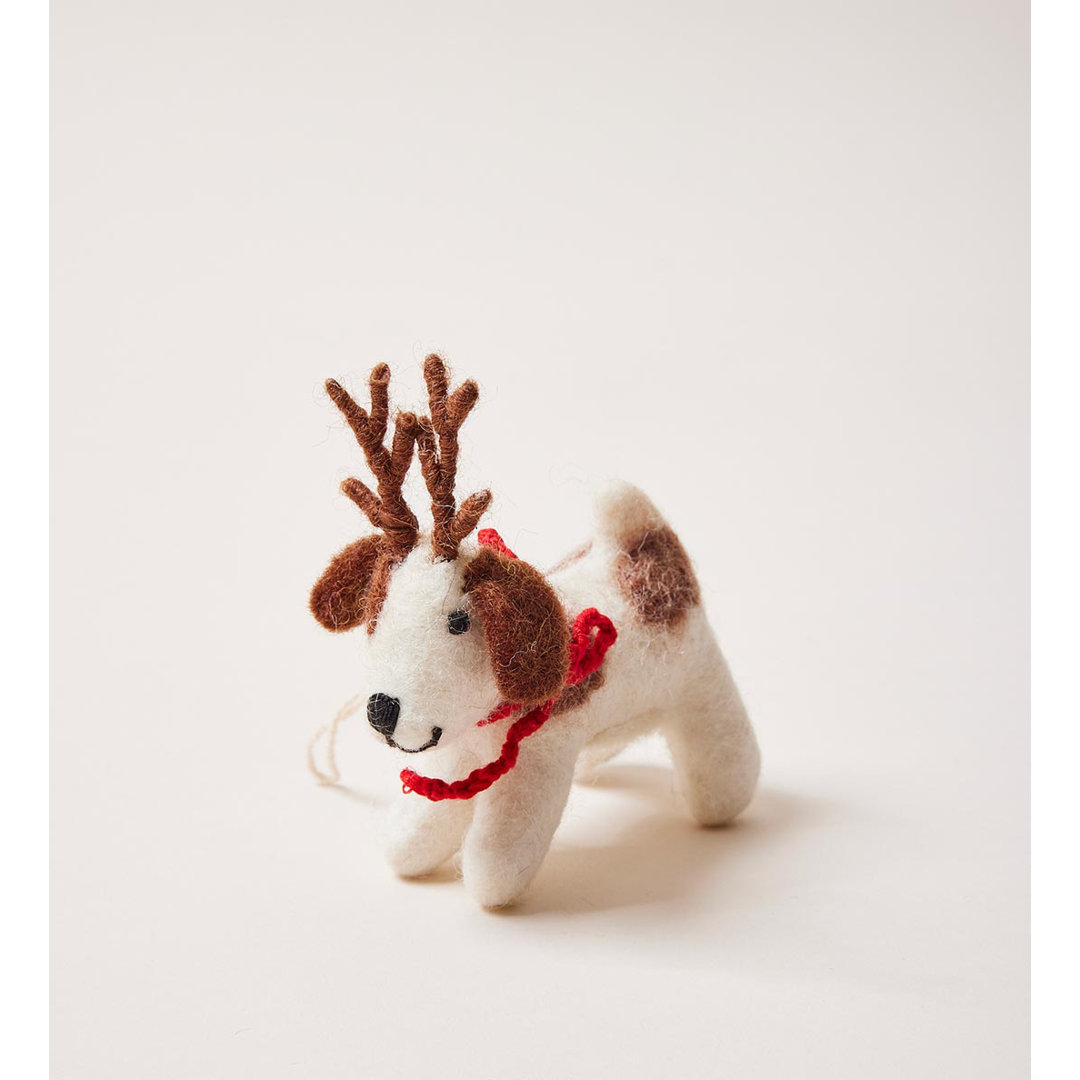 Felted Festive 3'' Handmade Fabric Floral Holiday Shaped Ornament Farmhouse Pottery