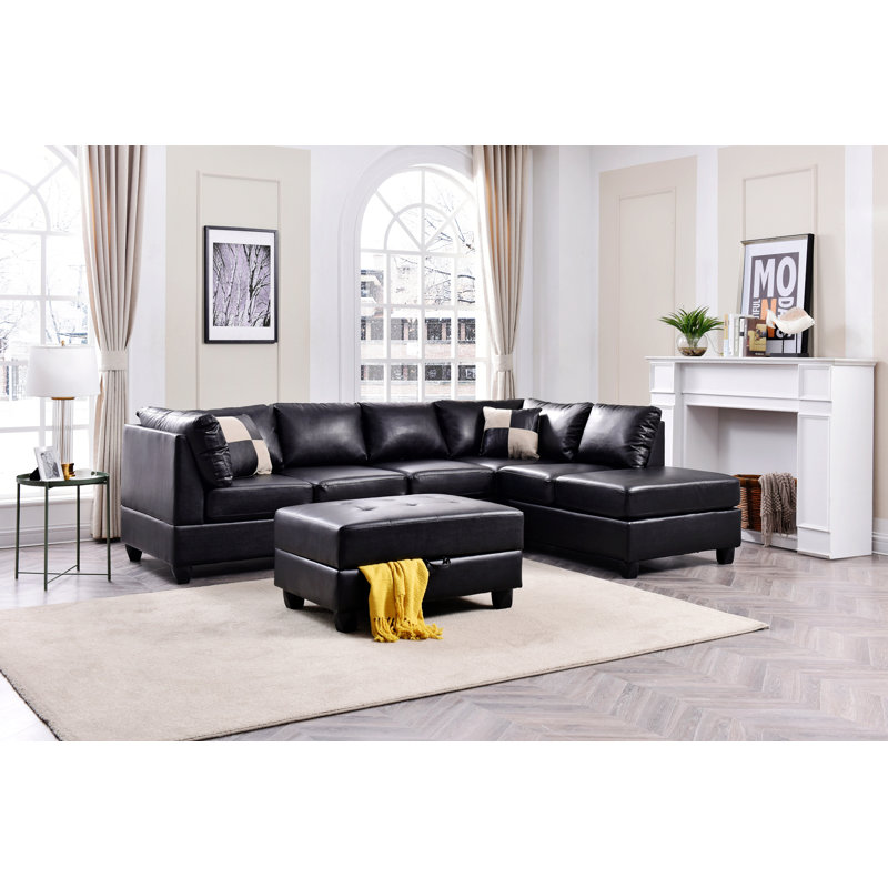 Canapé modulaire en cuir Jamarah