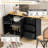 89.7''Wooden Sideboard With Extendable Table,Multifunctional Storage Cabinet With 2 Doors And 3 Drawers,For Living Room,Study,Foyer And Kitchen-976083563