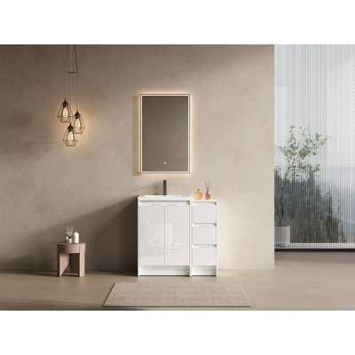 Meuble-lavabo sur pied 36 po avec lavabo en résine