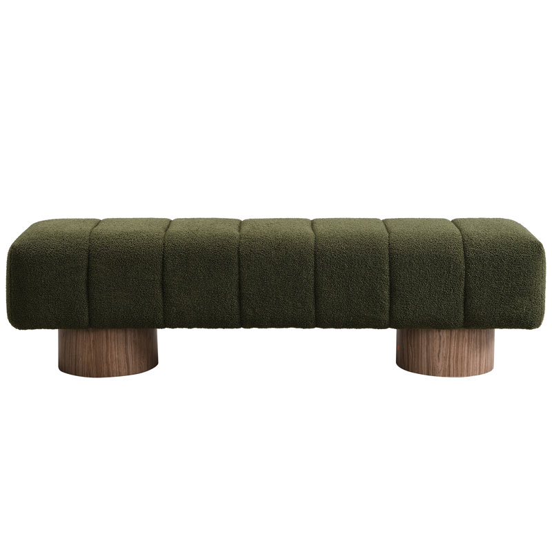 Banc rembourré de 64 po Boucle 64 po, fabrication au sol, banc à installation rapide de 18 po de hauteur avec mousse à densité de 11 po, utilisations diverses