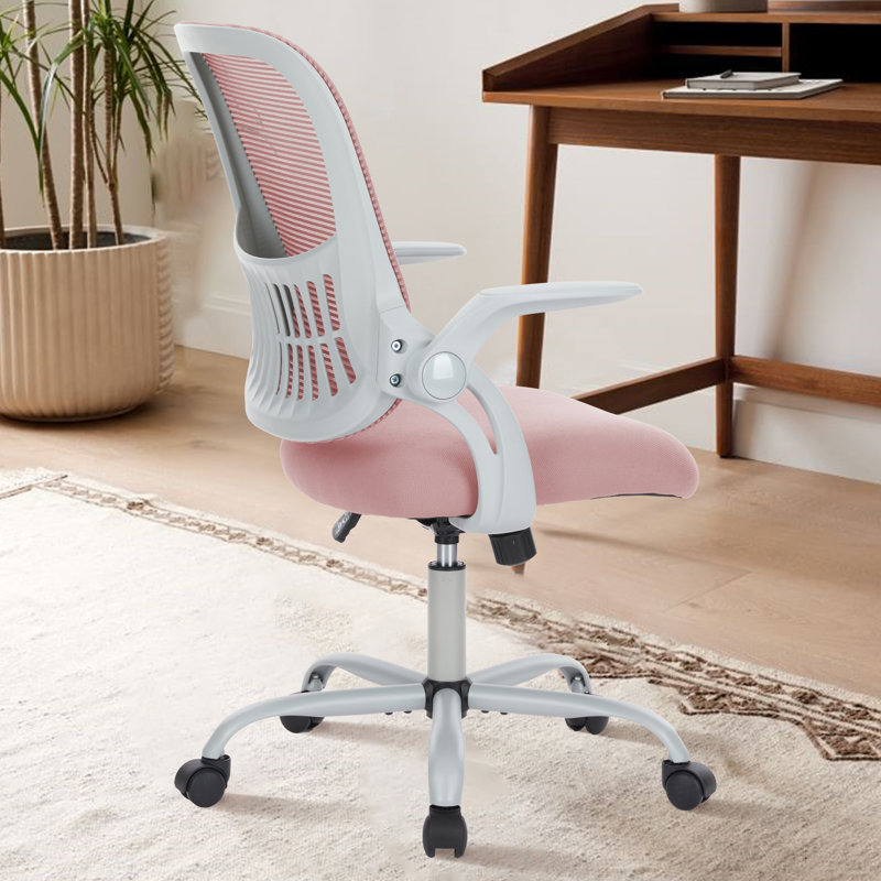 Chaise de bureau ergonomique en filet Azaryia, Rose