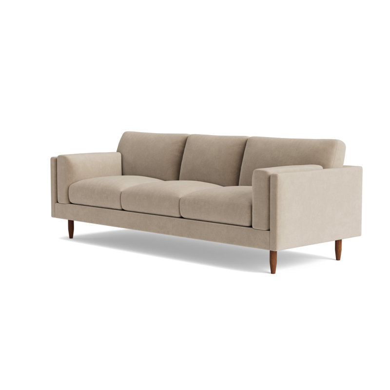 Skinny Fat Sofa (95"), Velvet - Beige