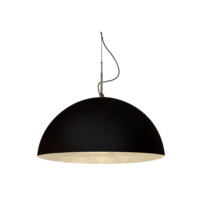 1 - Light Chrome Dome Pendant, Black/White