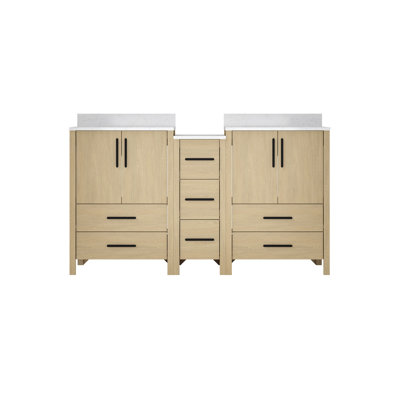 Meuble-lavabo à double cuve l 60 po x P 22 po x H 34 po