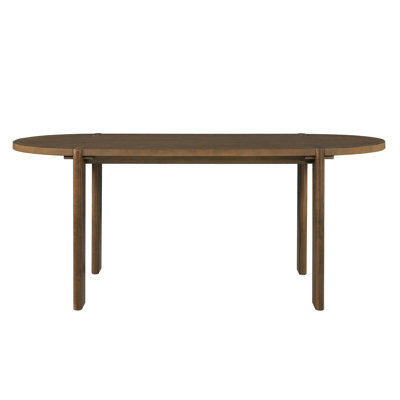Table de salle à manger moderne en bois pour 4 à 6 personnes, grande table de salle à manger de 71 po avec piédestal en bois, table de salle à manger ovale Mid Century
