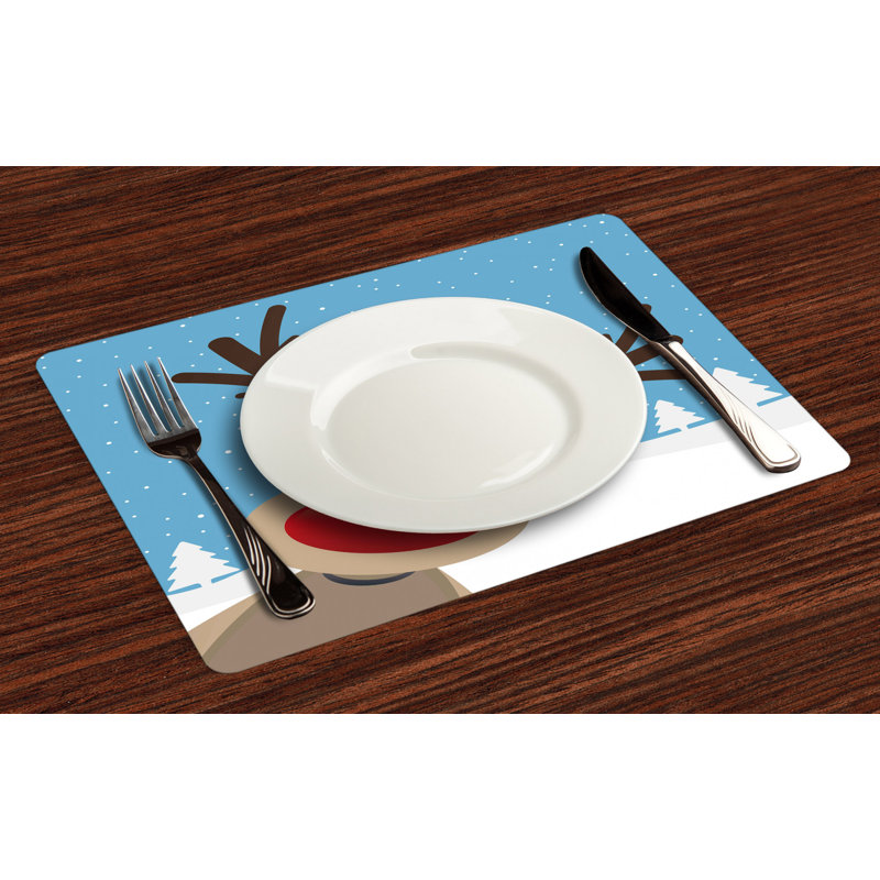 Ahearn Christmas Reindeer Rudolph Hat Placemat