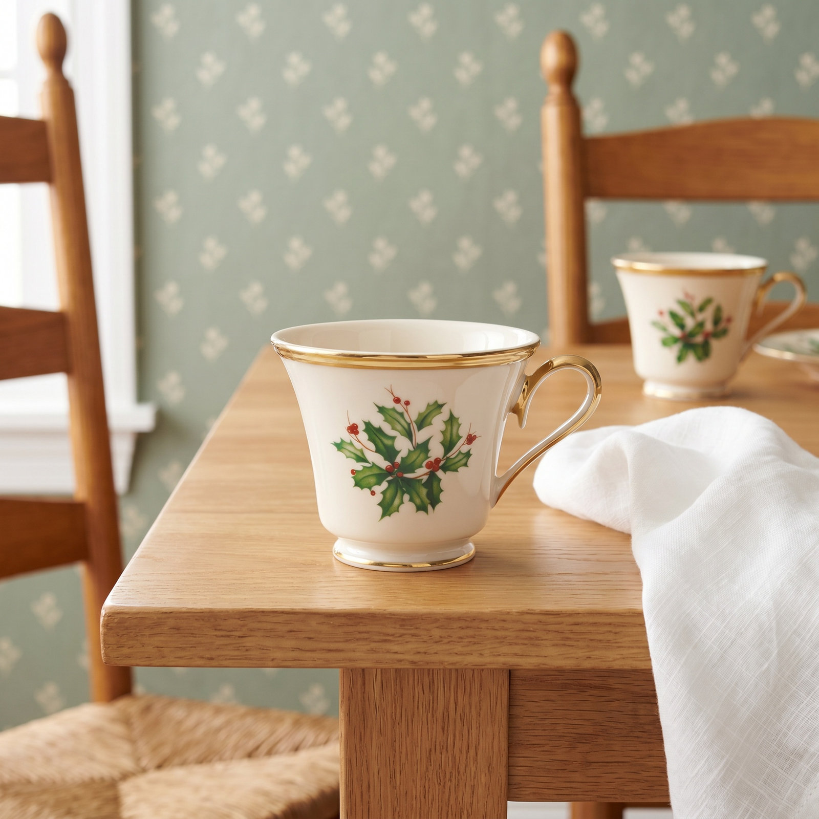 Holiday Porcelain Teacup