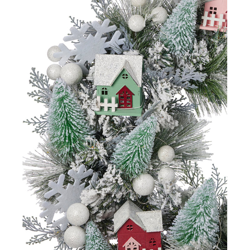 Snowy Cottage  26in Pre-Lit with 50 LED Fairy Lights B/O
