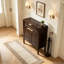 Meuble d'appoint, buffet de rangement autoportant avec tiroirs et placard à portes cintrées, console en bois pour salon/entrée
