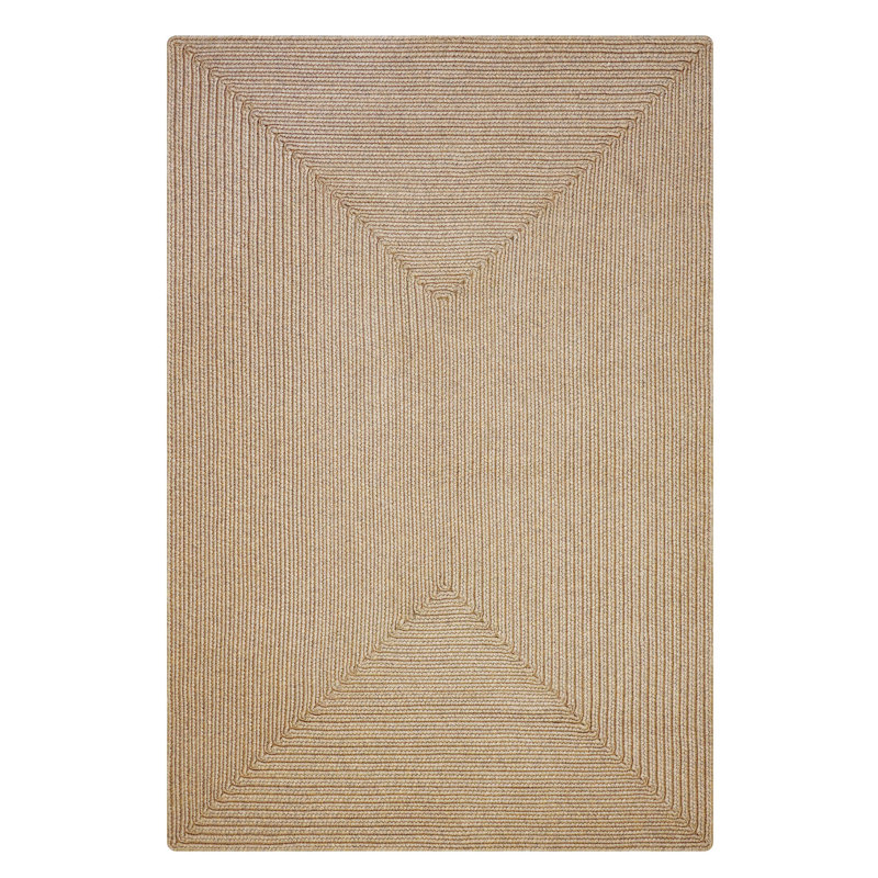  Braided Pet Friendly Rug / Washable Indoor/Outdoor Beige/Tan Rug, Rectangle 1'8" x 2'6"