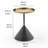Modern Klotild Black/Gold Cone Base Round 19.68" Steel Tray Top Metal Pedestal End Table