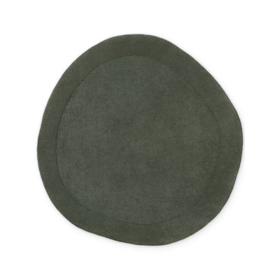 Villeroy & Boch Wool Rug Kivi Organic Round - Soft Natural Living room Rug with Border, Handmade & Natural, Modern Design