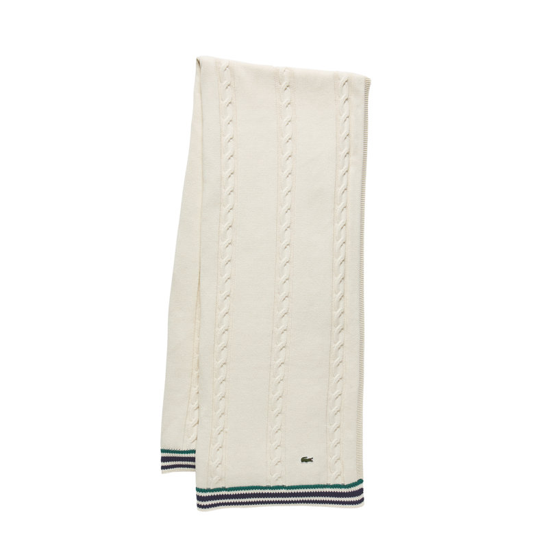 Jeté en coton Lacoste 50 x 70, Ivoire ivoire