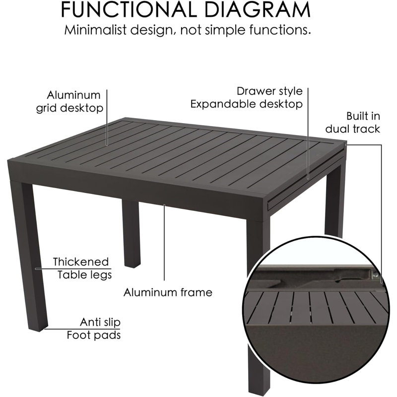 Extendable Rectangular This Attribute Helps Customers Find Your Product Outdoor Dining Table