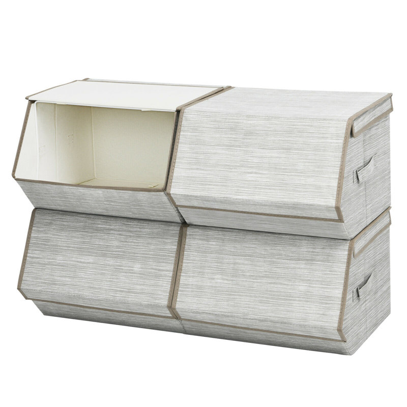Cube ou bac en tissu, Gris