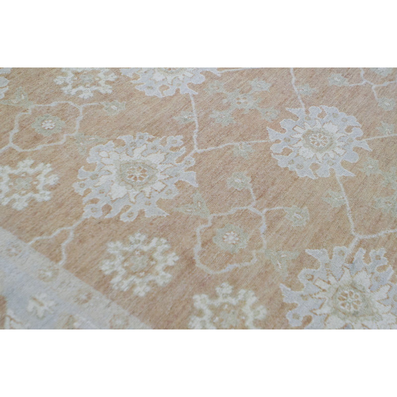 Tapis rouille et bleu noué à la main de haute qualité