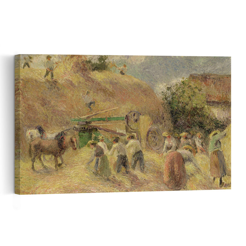 La Moisson, 1883, estampe d'art mural abstraite impressionniste contemporaine représentant un paysage de chevaux