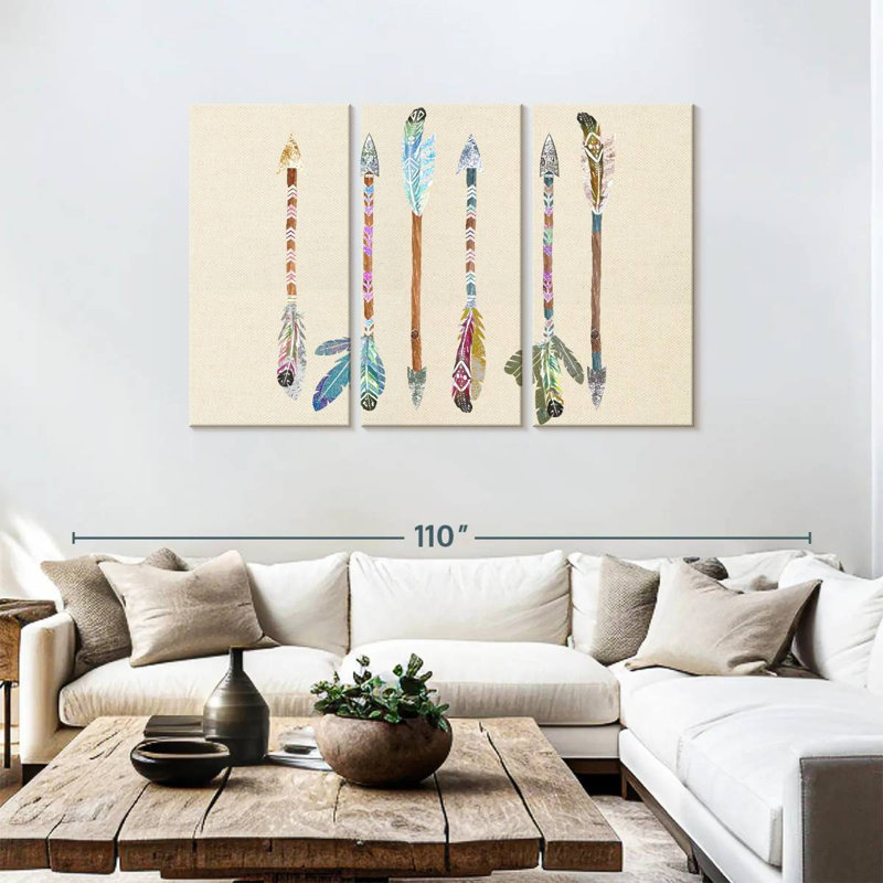 Kerner Decorative Boho Feathers, 48" H x 74" W